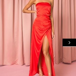 Superdown red strapless maxi dress size xs worn once